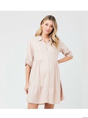 Ripe Maternity Linen Maternity/Nursing Dress XL